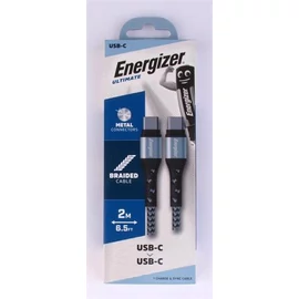 USB kábel, USB-C - USB-C, 2m, ENERGIZER, ezüst USB kábel, USB-C - USB-C, 2m, ENERGIZER, ezüst