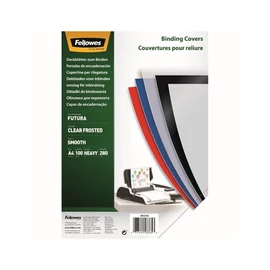 Előlap, A4, 280mikron, pp, matt, FELLOWES "Futura", tejfehér, 100db/cs