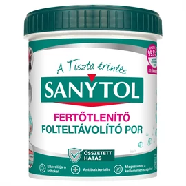 Folteltávolító- és fertőtlenítő por, 450 g, SANYTOL zöld tetős