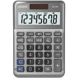 Számológép, asztali, 8 számjegy, CASIO "MS-80 F", szürke Számológép, asztali, 8 számjegy, CASIO "MS-80 F", szürke