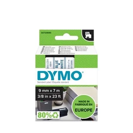 Feliratozógép szalag, 9 mm x 7 m, DYMO "D1", fehér-kék Feliratozógép szalag, 9 mm x 7 m, DYMO "D1", fehér-kék