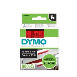 Feliratozógép szalag, 19 mm x 7 m, DYMO "D1", piros-fekete Feliratozógép szalag, 19 mm x 7 m, DYMO "D1", piros-fekete