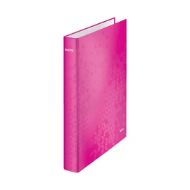 Gyűrűs könyv, 2 gyűrű, D alakú, 40 mm, A4 Maxi, karton, LEITZ "Wow", rózsaszín Gyűrűs könyv, 2 gyűrű, D alakú, 40 mm, A4 Maxi, karton, LEITZ "Wow", rózsaszín