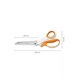 Olló, cikkcakk, 24,2 cm, FISKARS "SoftGrip™", fehér/narancssárga Olló, cikkcakk, 24,2 cm, FISKARS "SoftGrip™", fehér/narancssárga
