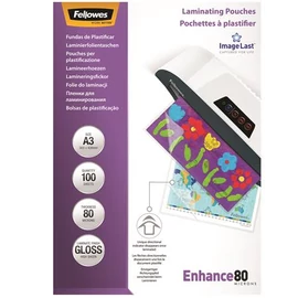 Meleglamináló fólia, 80 mikron, A3, fényes, 100 db, FELLOWES Meleglamináló fólia, 80 mikron, A3, fényes, 100 db, FELLOWES
