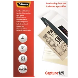 Meleglamináló fólia, 125 mikron, A2, fényes, 50 db, FELLOWES Meleglamináló fólia, 125 mikron, A2, fényes, 50 db, FELLOWES