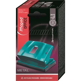 Lyukasztó, kétlyukú, 25 lap, fém, MAPED "Essentials 25", türkiz Lyukasztó, kétlyukú, 25 lap, fém, MAPED "Essentials 25", türkiz