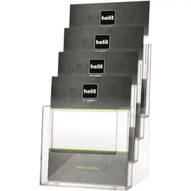 Prospektustartó, asztali és fali, A5, 4 rekeszes, HELIT Prospektustartó, asztali és fali, A5, 4 rekeszes, HELIT
