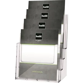 Prospektustartó, asztali, A4, 4 rekeszes, HELIT Prospektustartó, asztali, A4, 4 rekeszes, HELIT