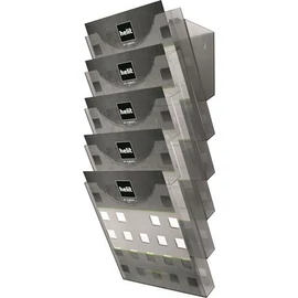 Katalógustartó, fali kiegészítővel, A4, 5 rekeszes, HELIT Katalógustartó, fali kiegészítővel, A4, 5 rekeszes, HELIT