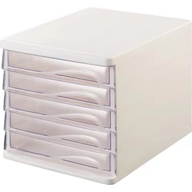 Irattároló, műanyag, 5 fiókos, HELIT, fehér/áttetsző Irattároló, műanyag, 5 fiókos, HELIT, fehér/áttetsző