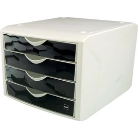Irattároló, műanyag, 4 fiókos, HELIT "Chameleon", fekete Irattároló, műanyag, 4 fiókos, HELIT "Chameleon", fekete