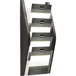 Katalógustartó, fali, A4, 4 rekeszes, HELIT, fekete Katalógustartó, fali, A4, 4 rekeszes, HELIT, fekete