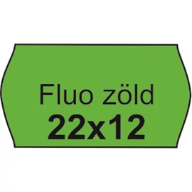 Árazószalag, 22x12 FLUO zöld, 10tek/cs