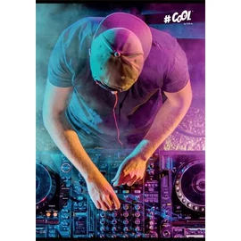 Füzet, tűzött, A5, kockás, 96 lap, COOL BY VICTORIA, "DJ" Füzet, tűzött, A5, kockás, 96 lap, COOL BY VICTORIA, "DJ"