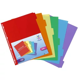 Regiszter, műanyag, A4 Maxi, 6 részes, VIQUEL Regiszter, műanyag, A4 Maxi, 6 részes, VIQUEL