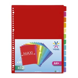 Regiszter, műanyag, A4 Maxi, 12 részes, VIQUEL, Maxi, színes Regiszter, műanyag, A4 Maxi, 12 részes, VIQUEL, Maxi, színes