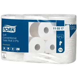Toalettpapír, T4 rendszer, 6tek/cs, 3rétegű, 12cm átmérő, Premium, TORK "Soft", fehér Toalettpapír, T4 rendszer, 6tek/cs, 3rétegű, 12cm átmérő, Premium, TORK "Soft", fehér