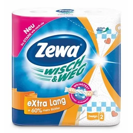 Háztartási papírtörlő, 2 rétegű, 2 tekercses, ZEWA "Wisch&Weg extra lang" Háztartási papírtörlő, 2 rétegű, 2 tekercses, ZEWA "Wisch&Weg extra lang"