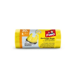 Szemeteszsák, köthető füles, 20 l, 30 db, 44x49 cm, 7 µ, FINO "Smart handles", sárga Szemeteszsák, köthető füles, 20 l, 30 db, 44x49 cm, 7 µ, FINO "Smart handles", sárga