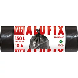 Szemeteszsák, 150 l, 10 db, 80x105 cm, 35 µ, ALUFIX, fekete Szemeteszsák, 150 l, 10 db, 80x105 cm, 35 µ, ALUFIX, fekete
