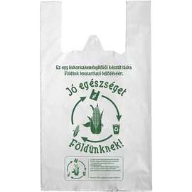 Ingvállas tasak, lebomló, 24x45x0,15cm "Jó egészséget Földünknek", 100db/cs