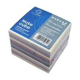 Kockatömb 8x8x6,5cm, ragasztás nélküli Bluering® színes