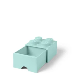 Tárolódoboz, fiókos, LEGO "Brick", vízkék