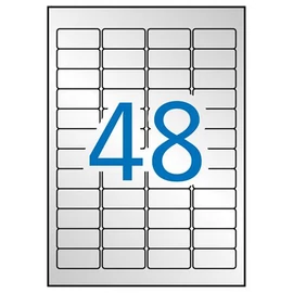 Etikett, 45,7x21,2 mm, poliészter, időjárásálló, kerekített sarkú, APLI, ezüst, 960 etikett/csomag Etikett, 45,7x21,2 mm, poliészter, időjárásálló, kerekített sarkú, APLI, ezüst, 960 etikett/csomag