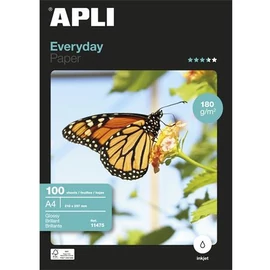 Fotópapír, tintasugaras, A4, 180g, fényes, APLI "Everyday", 100lap/cs