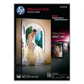 HP CR672A Fotópapír, tintasugaras, A4, 300g, fényes, 20lap/cs