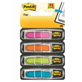 Jelölőcímke, műanyag, 4x24 lap, 11,9x43,2 mm, nyíl, 3M POSTIT, vegyes Jelölőcímke, műanyag, 4x24 lap, 11,9x43,2 mm, nyíl, 3M POSTIT, vegyes