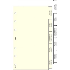Kalendárium betét, elválasztólap, "M", SATURNUS, chamois, 5lap/cs Kalendárium betét, elválasztólap, "M", SATURNUS, chamois, 5lap/cs