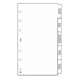 Kalendárium betét, elválasztólap, "S", SATURNUS, fehér, 5lap/cs Kalendárium betét, elválasztólap, "S", SATURNUS, fehér, 5lap/cs