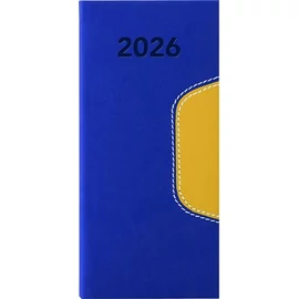 Zsebnaptár fehér lapokkal fekvő Memphis Kék-sárga Dayliner 2023.