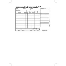 Nyomtatvány, menetlevél, tehergépjármű, 100lap, A5, fekvő, VICTORIA, "D.GÉPJ.21.", 10 tömb/csomag, 10db/cs