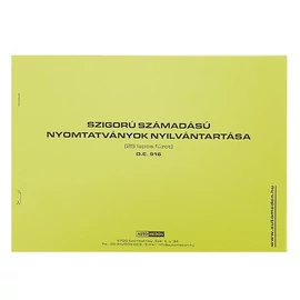 Nyomtatvány szigorú számadású nyilvántartó füzet fekvő