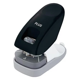 Kapocs nélküli tűzőgép, asztali, 10 lap, PLUS, fekete Kapocs nélküli tűzőgép, asztali, 10 lap, PLUS, fekete