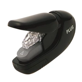 Kapocs nélküli tűzőgép, kézi, 5 lap, PLUS, fekete Kapocs nélküli tűzőgép, kézi, 5 lap, PLUS, fekete