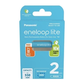 Panasonic Eneloop BK-4LCCE/2BE AAA 550mAh mikro ceruza akku 2db/csomag Panasonic Eneloop BK-4LCCE/2BE AAA 550mAh mikro ceruza akku 2db/csomag