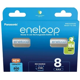Panasonic Eneloop BK-4MCDE/8BE AAA 800mAh mikro ceruza akku 8db/csomag Panasonic Eneloop BK-4MCDE/8BE AAA 800mAh mikro ceruza akku 8db/csomag