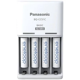 Panasonic Eneloop K-KJ51MCD04E AAA 800mAh időzítős akkutöltő +4xAAA akku Panasonic Eneloop K-KJ51MCD04E AAA 800mAh időzítős akkutöltő +4xAAA akku