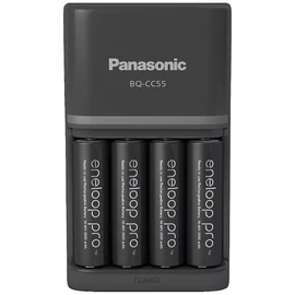 Panasonic Eneloop K-KJ55HCD40E AA 2500mAh gyors akkutöltő +4xAA akku Panasonic Eneloop K-KJ55HCD40E AA 2500mAh gyors akkutöltő +4xAA akku