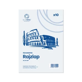 Rajzlap A4, félfamentes fóliázva Bálnás Bluering® 10 ív/csomag,