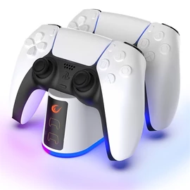 Rampage Gamepad töltő - RP-PS5 (dokkoló 2x PS5 kontroller töltéséhez, fehér) Rampage Gamepad töltő - RP-PS5 (dokkoló 2x PS5 kontroller töltéséhez, fehér)