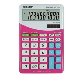 Számológép, asztali, 10 számjegy, SHARP "EL-M332", pink Számológép, asztali, 10 számjegy, SHARP "EL-M332", pink