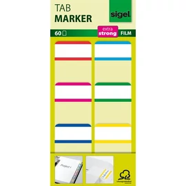 Jelölőcímke, megerősített, fehér szélű, 25x38 mm, 6x10 db, SIGEL, vegyes színek Jelölőcímke, megerősített, fehér szélű, 25x38 mm, 6x10 db, SIGEL, vegyes színek