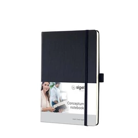 Jegyzetfüzet, exkluzív, A5, vonalas, 97 lap, keményfedeles, SIGEL "Conceptum", fekete Jegyzetfüzet, exkluzív, A5, vonalas, 97 lap, keményfedeles, SIGEL "Conceptum", fekete