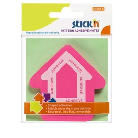Öntapadó jegyzettömb, nyíl alakú, 70x70 mm, 50 lap, STICK N, magenta Öntapadó jegyzettömb, nyíl alakú, 70x70 mm, 50 lap, STICK N, magenta