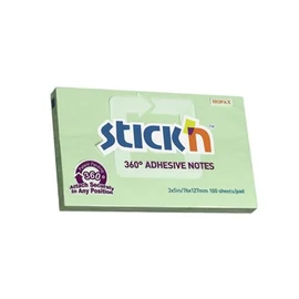 Öntapadó jegyzettömb STICK`N 76x127mm 360°-ban tapadó zöld 100 lap Öntapadó jegyzettömb STICK`N 76x127mm 360°-ban tapadó zöld 100 lap
